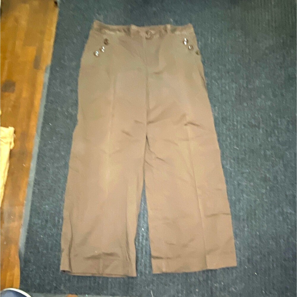 Studio 1940 Women’s Dress Pants Solid Brown Cotton Spandex Regular Size 14